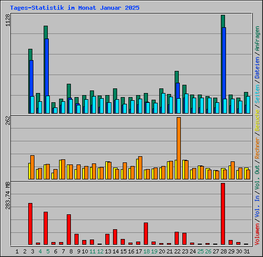 Tages-Statistik im Monat Januar 2025